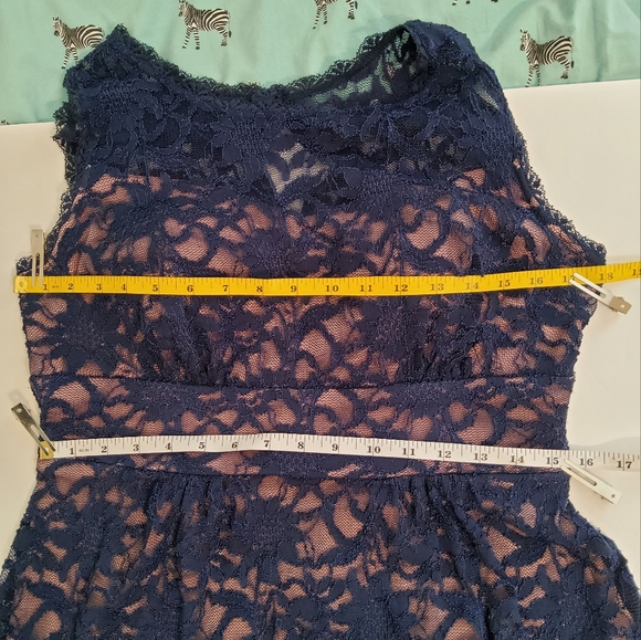 CB ESTABLISHED 1962 BLUE LACE FIT & FLARE SLEEVELESS SCOOP NECK DRESS SIZE 10 - Picture 5 of 9